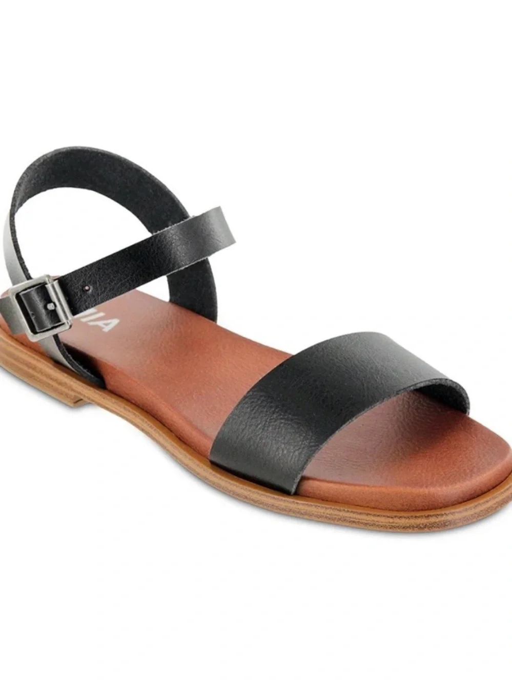 MIA Karina Black Leather Vegan Strap Women's Sandals